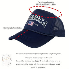 Print Trucker Hat Navy Patriotic Cap For Women & Men