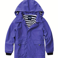 Kids Waterproof Windbreaker Jacket with Hooded Coat
