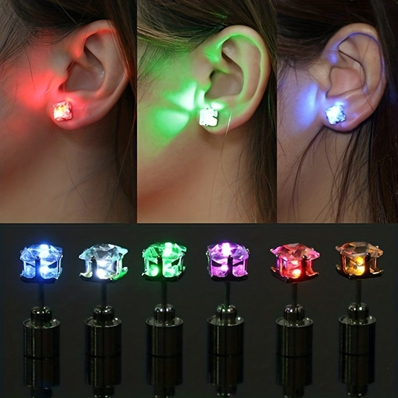 LED Luminous Earrings Flash Crown Christmas Halloween Decorations