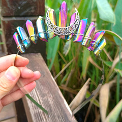 Crystal Quartz Rhinestone Tiara Headband for Weeding Parties