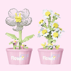 Mini Flowers Building Blocks Toy Chrysanthemum Daisy Rose Creative