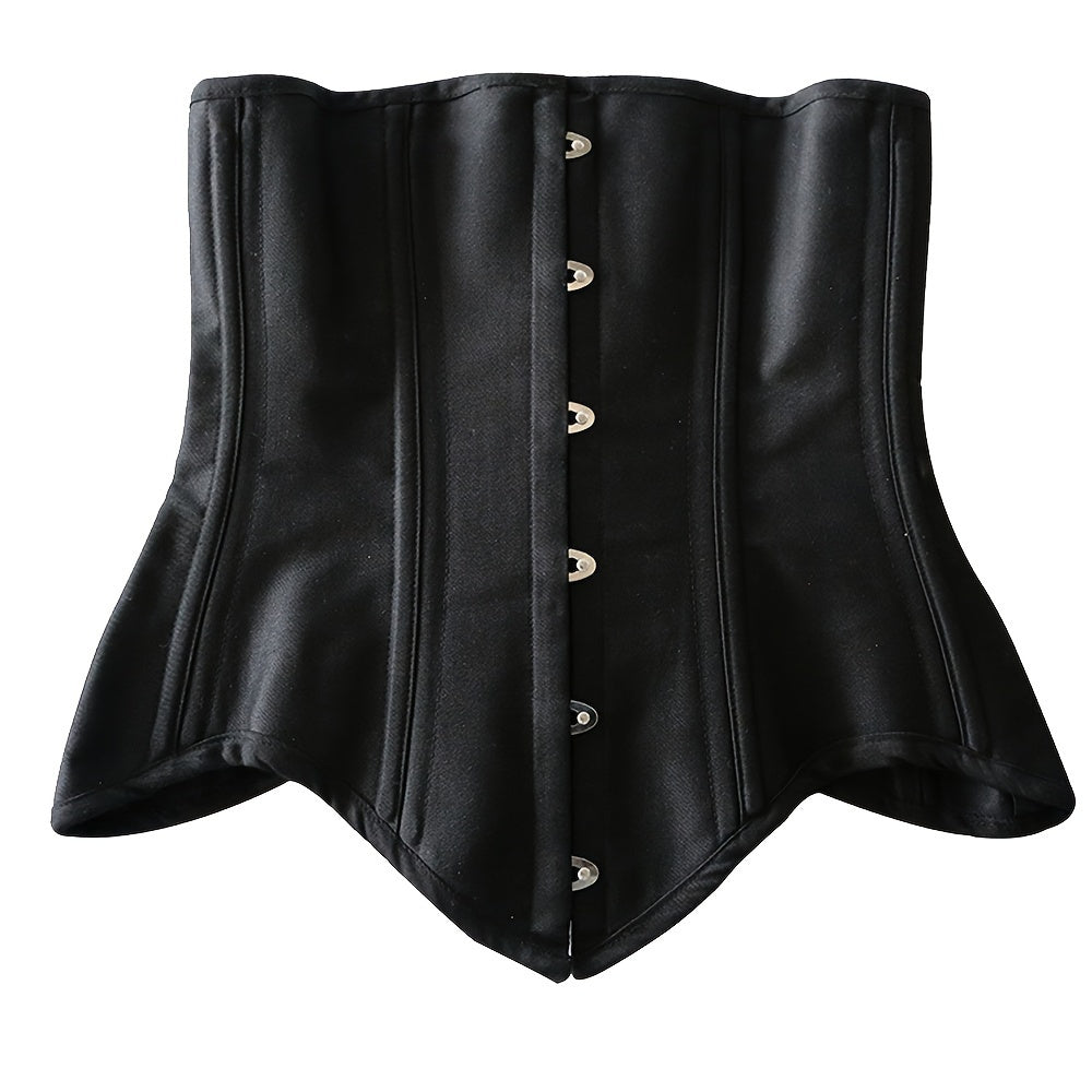 Solid Buckle Front Corset Bustier Tummy Slimming Lace Up Body Shaper