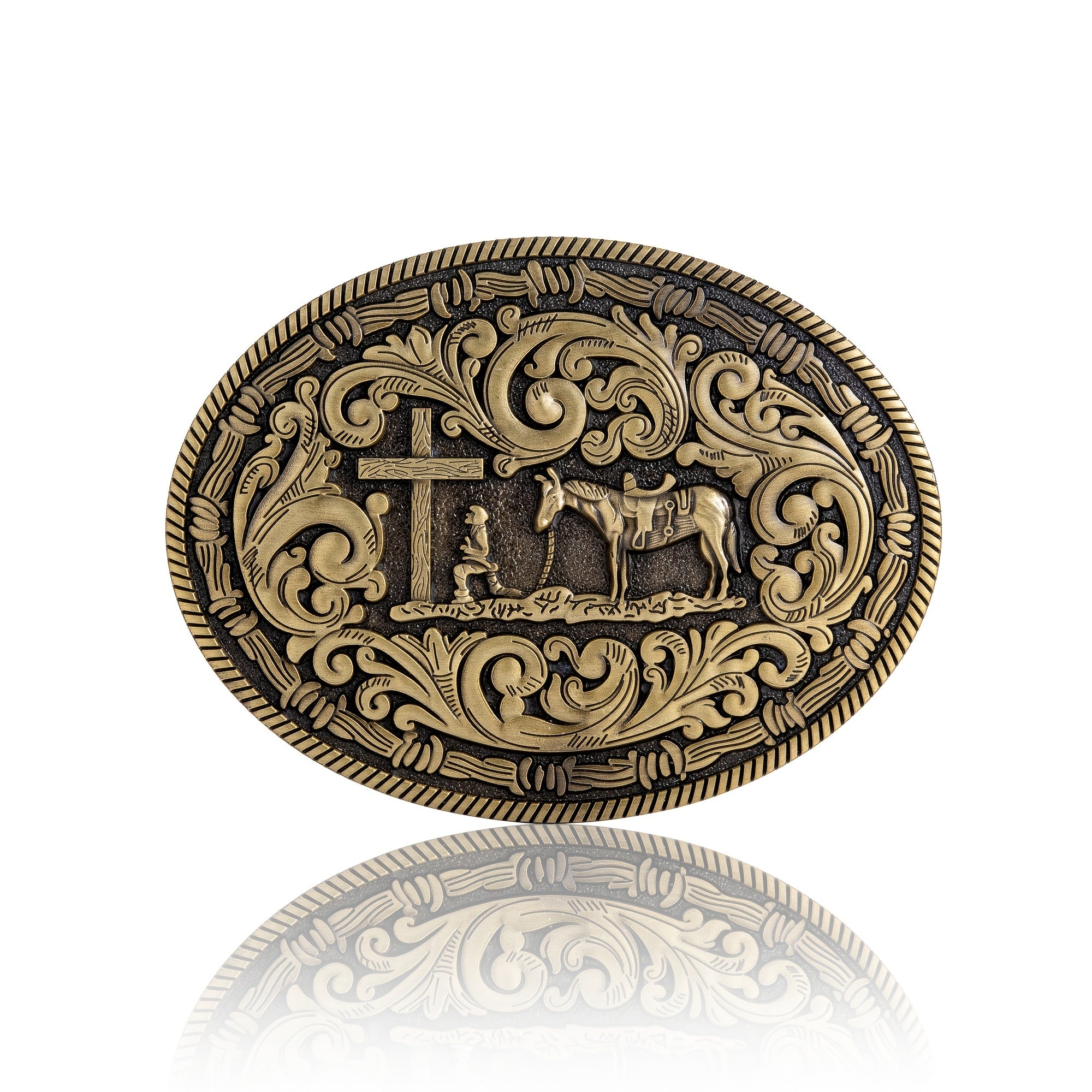 Praying Cross Cowboy Belt Buckle