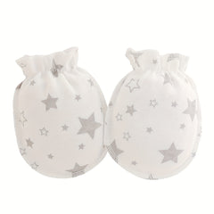 6pairs Newborn Infant Cartoon Animal Stars Graphic Breathable Mittens