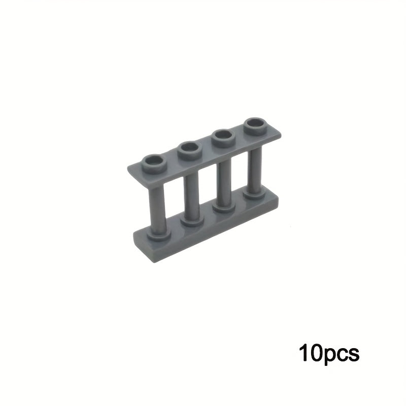 10pcs Building Blocks + Corner Posts 1x4x2 Fence 4x4x2 - Compatible with Archite