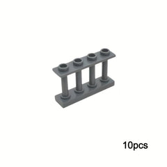 10pcs Building Blocks + Corner Posts 1x4x2 Fence 4x4x2 - Compatible with Archite