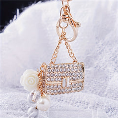 Sparkling Rhinestone Car Key Chain Perfect Gift for Women's Bag Pendant