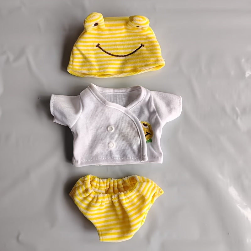 Frog Themed Doll Clothing Set Green & Yellow Outfits Accessories Holiday