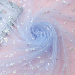 Colorful Butterfly Mesh Gauze Fabric Polyester Soft Swing Fabric