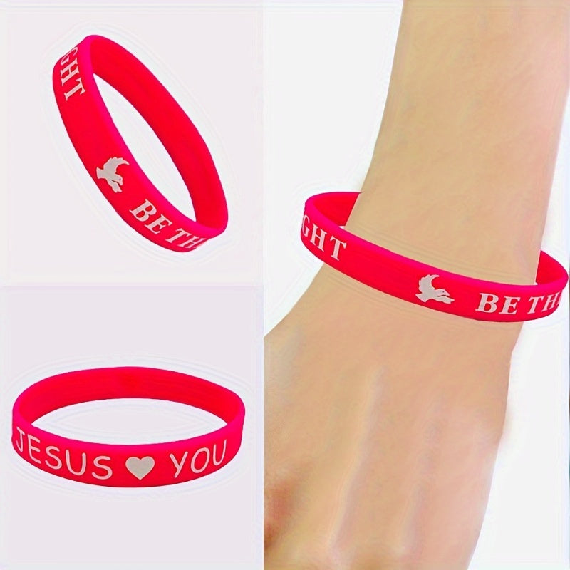 Colorful Pattern Faith Silicone Bracelet Wrist Band