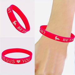 Colorful Pattern Faith Silicone Bracelet Wrist Band