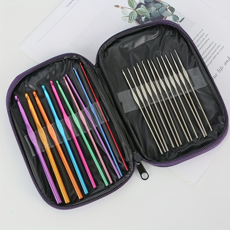 12pcs 22pcs Metal Crochet Needles Convenient Sweater Woven Crochet Tools Set