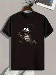 Cartoon Cockroach Pattern Print Men's Outdoor Sports T-shirt
