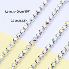 12 Claws Rhinestone Chain for DIY Nail, Shoe, Headwear - 48 Inches