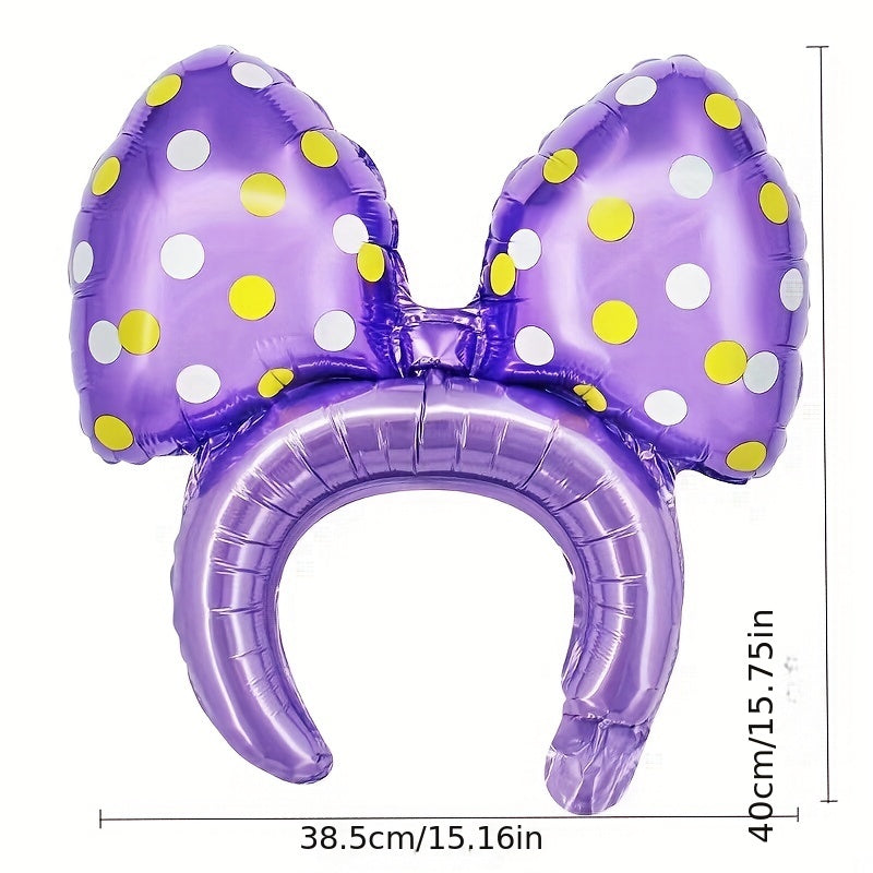Hair Hoop Balloon Bow Aluminum Film Balloon Birthday Party Girls Photo Props
