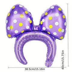 Hair Hoop Balloon Bow Aluminum Film Balloon Birthday Party Girls Photo Props