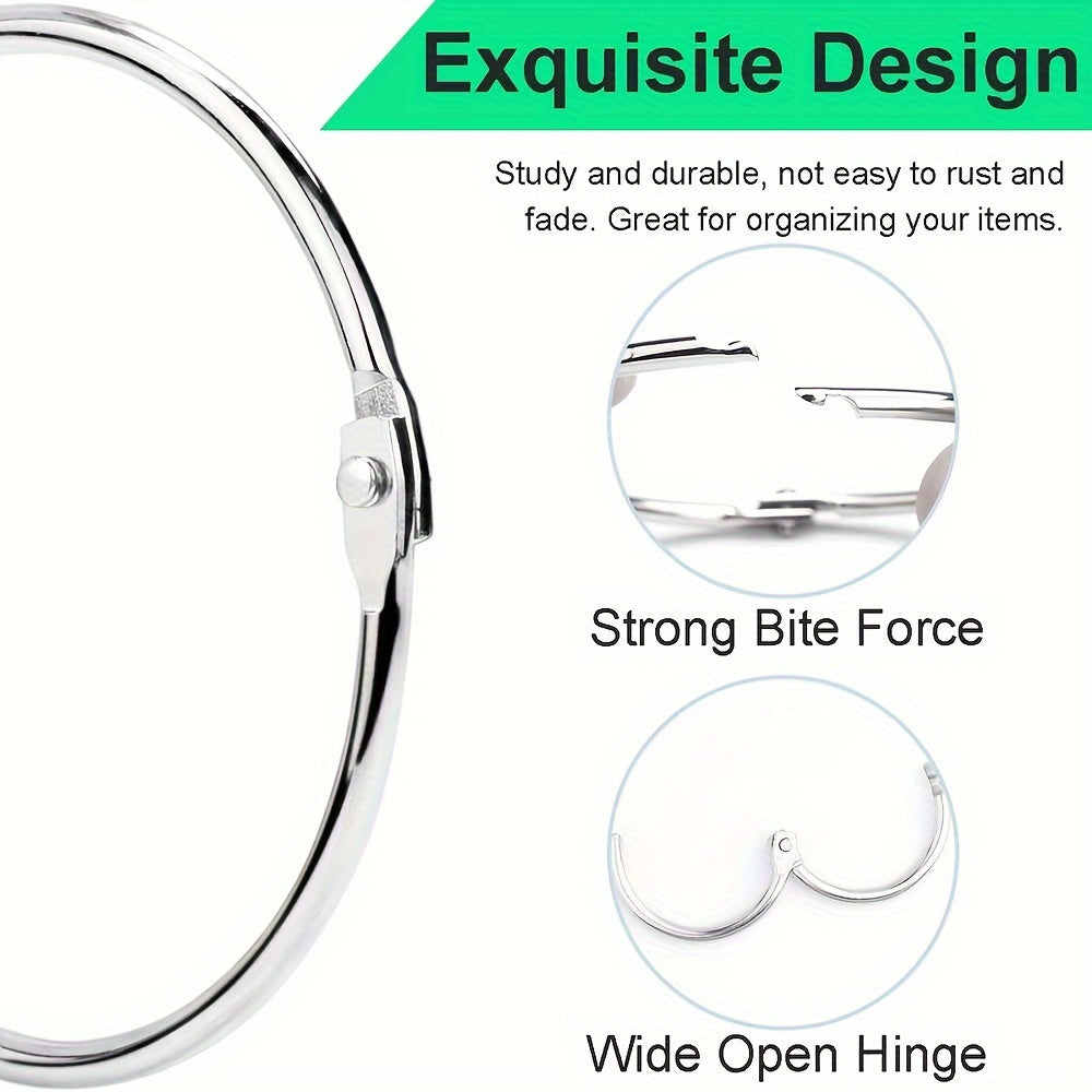 12pcs 5.99 Cm Book Binder Rings Office Loose Leaf Ring Nickel Plated Steel