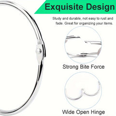 12pcs 5.99 Cm Book Binder Rings Office Loose Leaf Ring Nickel Plated Steel