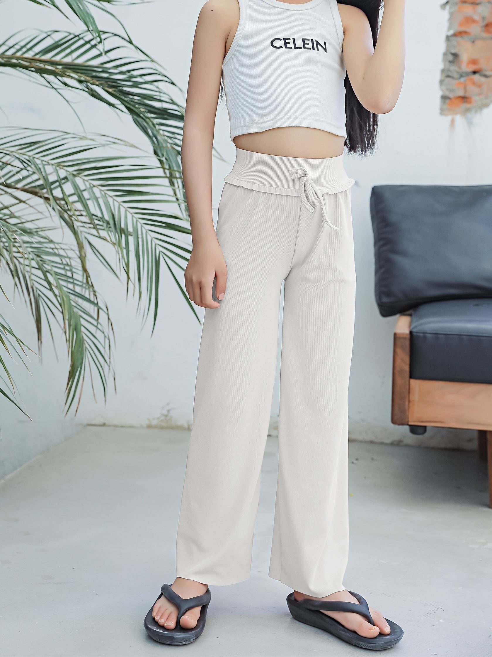 Girl's Thin Casual Sweatpants Loose Fit Yoga Sports Workout Trousers
