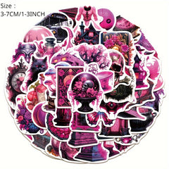 50pcs Purple Magic Waterproof Vinyl Stickers for Laptops and Bottles