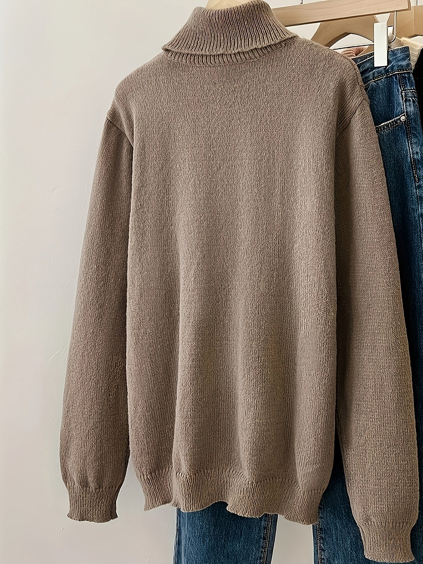 Geo Pattern Turtle Neck Pullover Sweater Long Sleeve Women's Clothing