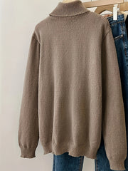 Geo Pattern Turtle Neck Pullover Sweater Long Sleeve Women's Clothing