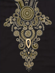 Boho Kaftan Dress Women's Plus Golden Embroidered V Neck