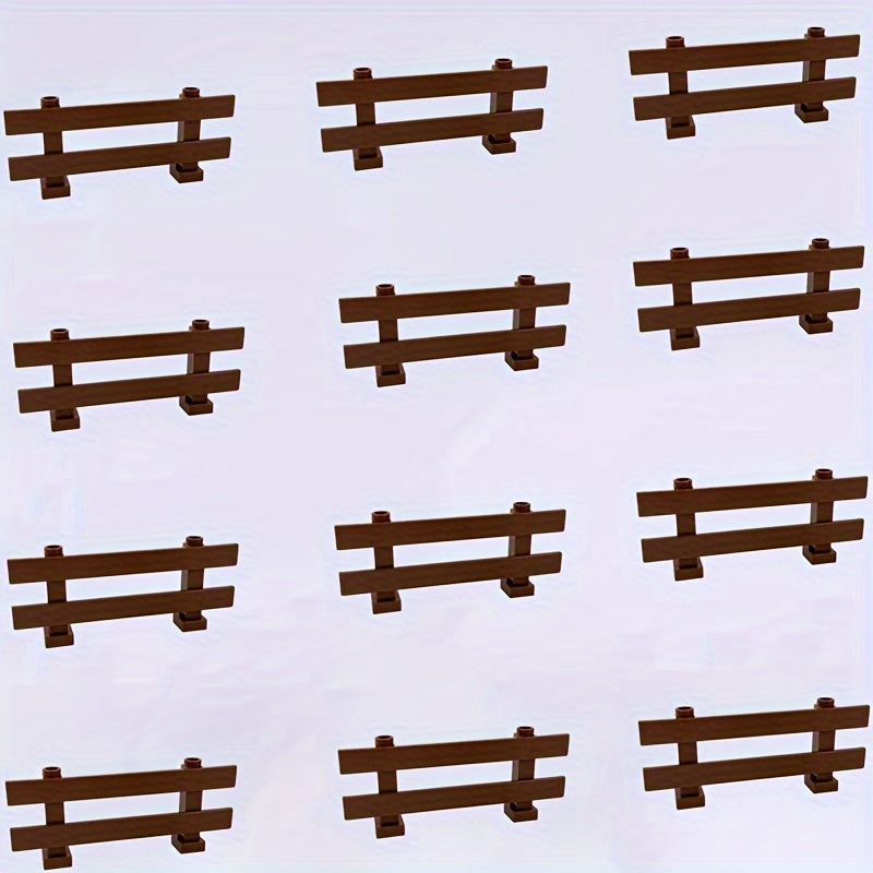 12pcs Building Block Farm Fence DIY Animal Scene Play Toy