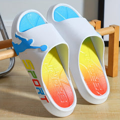 Men's Color Block Slides Ultra Soft Slippers for Outdoor Activities