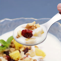Stainless Steel Mini Round Spoon Short Handle Salt Spice Pastry Dessert Spoon