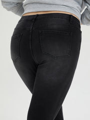 Casual Jeans Women's High Stretch Tapered Leg Washed Jeans