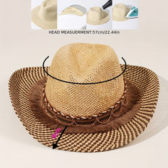 Breathable Handwoven Cowboy Hat for Outdoor Activities