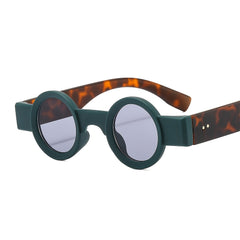 Round Frame Vintage Sunglasses Gradient Y2K Travel Shades
