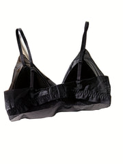 Contrast Mesh Wireless Push Up Bra Women's Lingerie