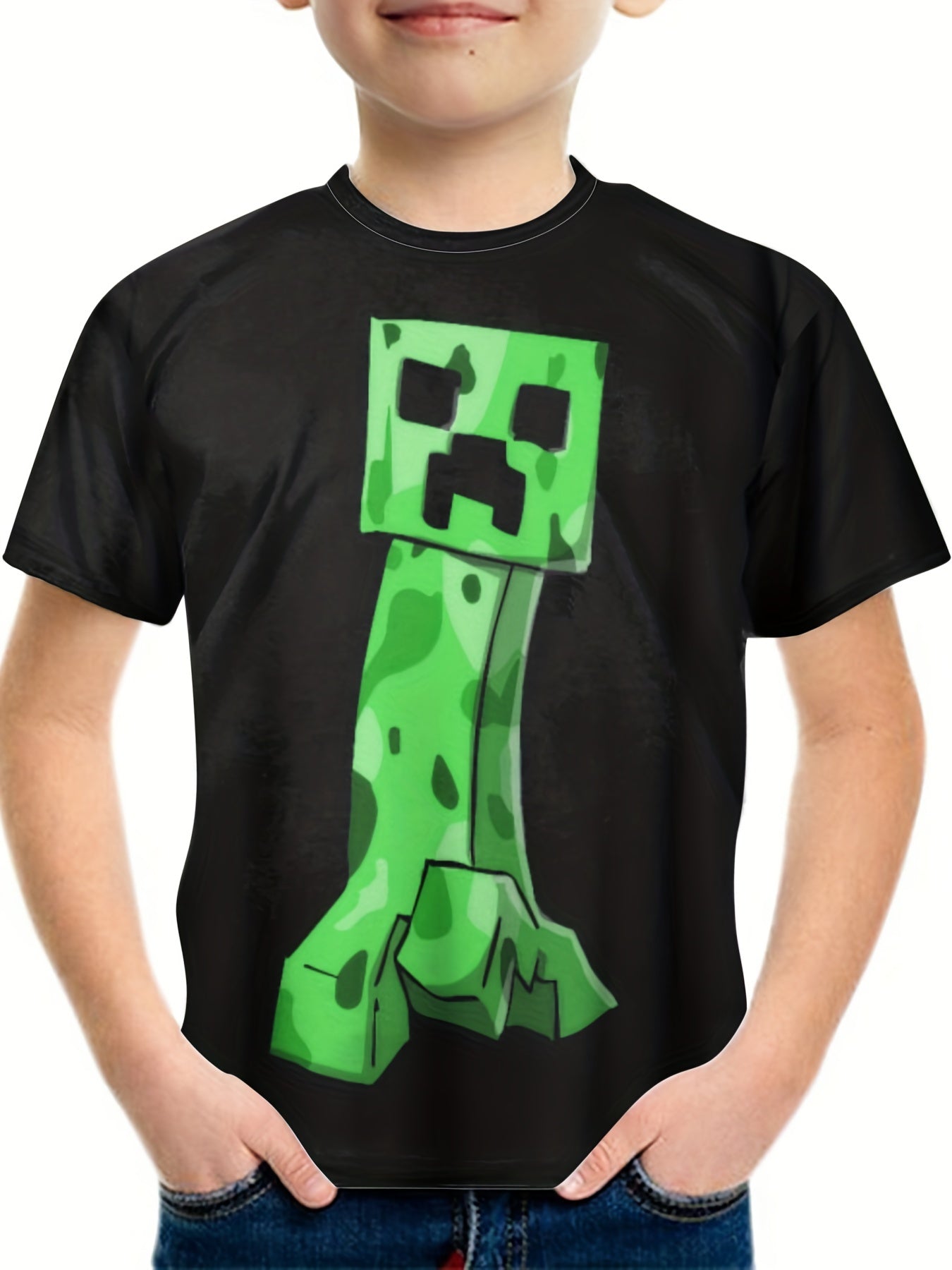 Boy's Cartoon Monster Graphic T-shirt Casual Breathable Tee Kid's Clothing
