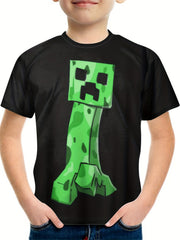 Boy's Cartoon Monster Graphic T-shirt Casual Breathable Tee Kid's Clothing