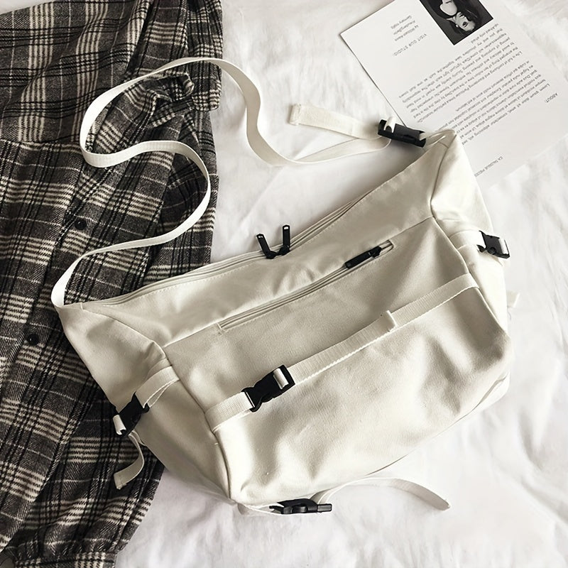 Versatile Large Capacity Canvas Crossbody Bag for Travel and Work