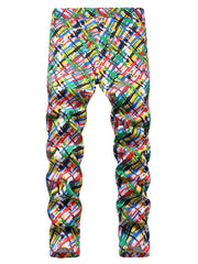Men's Colorful Straight Wash Denim Jeans With Pockets