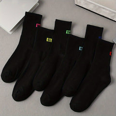 6 Pairs Letter Print Mid Tube Socks Women's Stockings