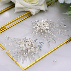 Rice Bead Flower Shoe Clips for Brides Shoes Heels Boots
