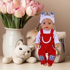 Corduroy Overalls for 35 56 45 Dolls in Red Pink Brown Doll Accessories