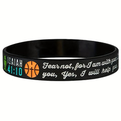 Faith Basketball Christian Verse Silicone Bracelet