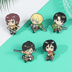 Anime Character Pin Set for Boys - Decorative Metal Badges