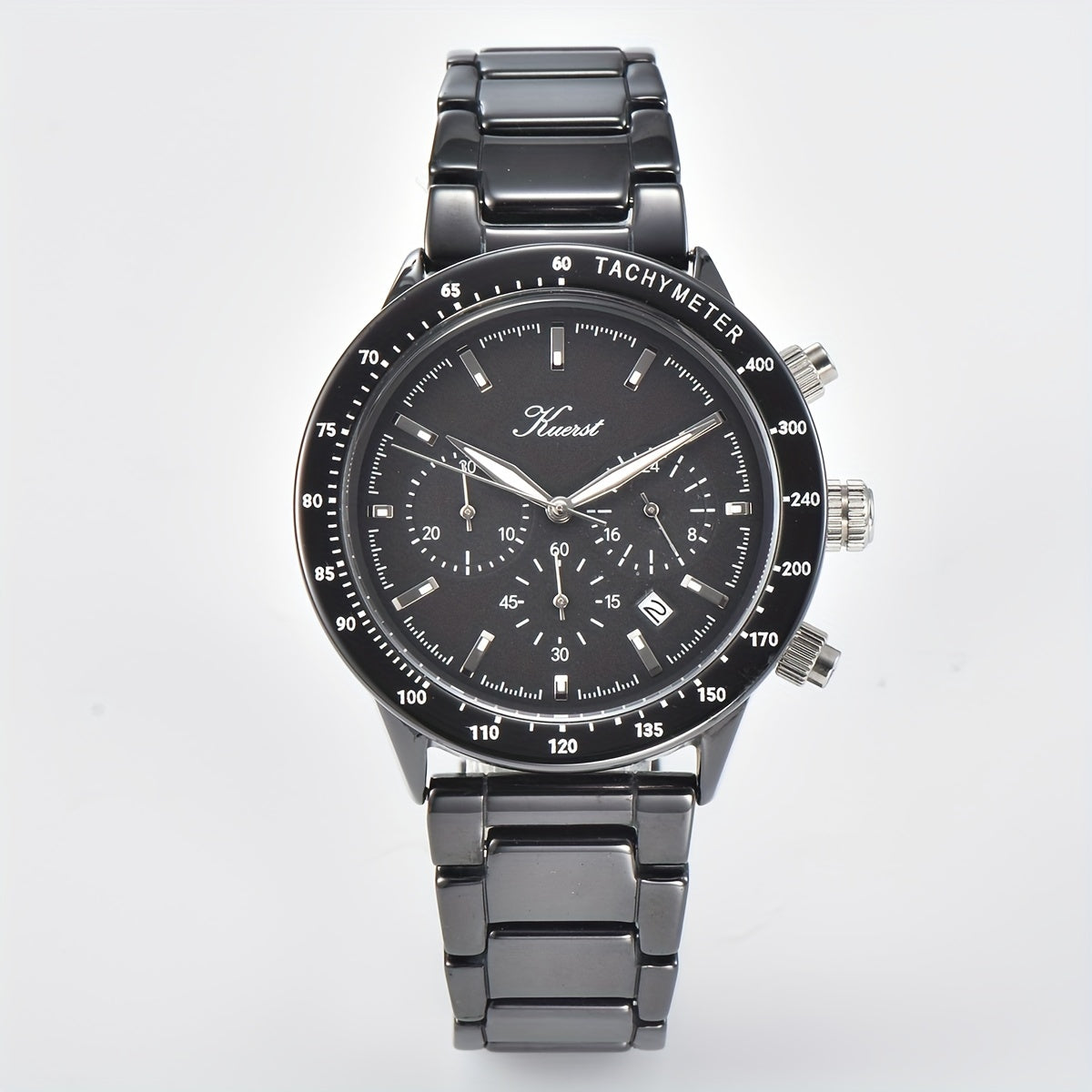 KUERST Hot Teenager Watch Men Steel Band Quartz Chronograph Sports Business Wris