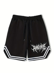 Men's Graphic Drawstring Stretchy Short Pants