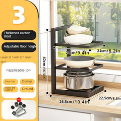 1pc Iron Rack for Cookware and Kitchen Essentials Storage