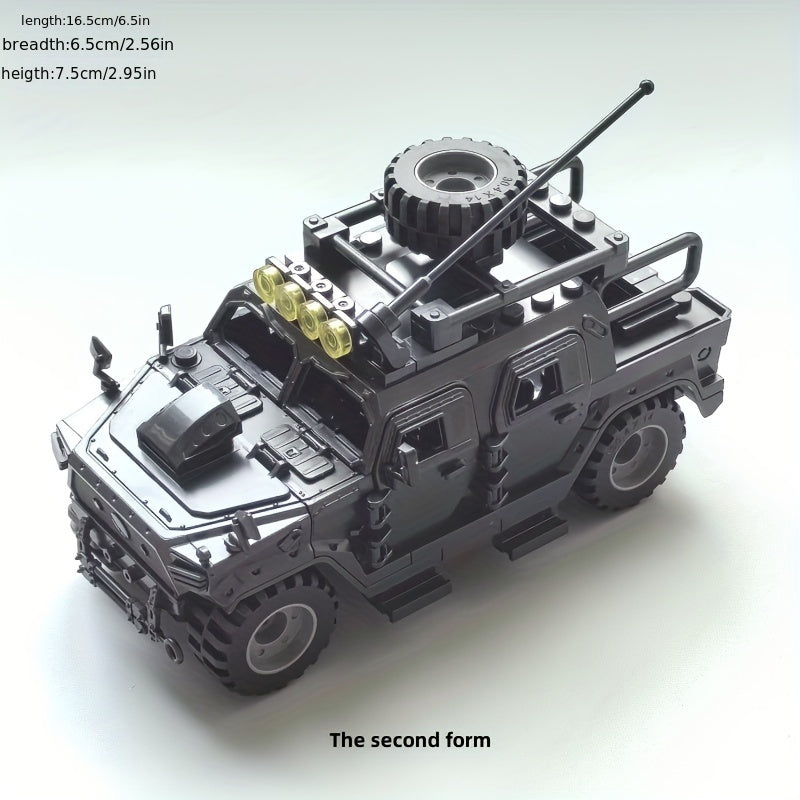 Educational Building Block Toy Military Car Assembly Toy