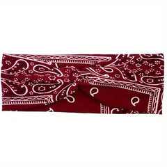 Boho Wide Knotted Hair Band Printed Bandeau Stretchy Cotton Headband