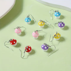 5 Pairs Colorful Mushroom Earrings Set for Kids Teen Girls Women