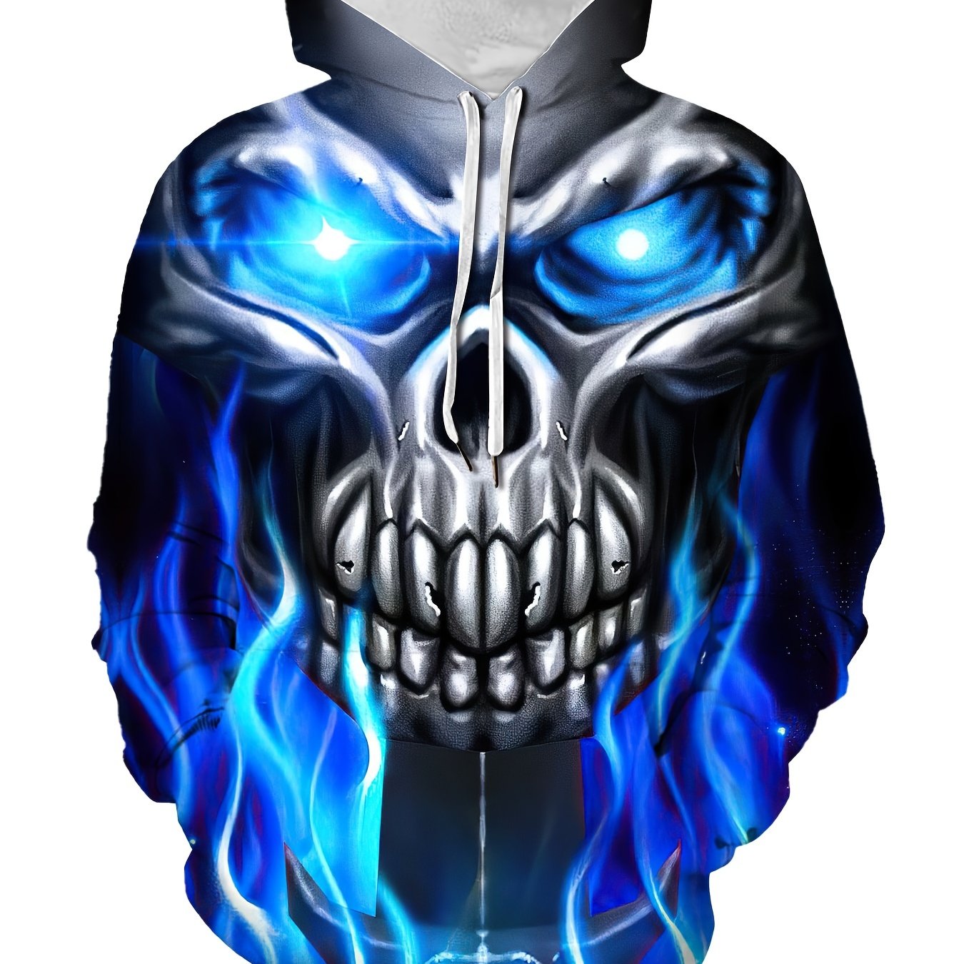 Skull Pattern 3D Print Hoodie Men's Casual Pullover Hooded Sweatshirt